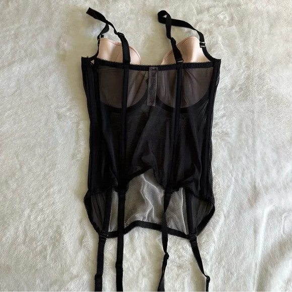 Victoria's Secret Black Pink Corset Lingerie Top Women's Size 34D - Picture 8 of 12